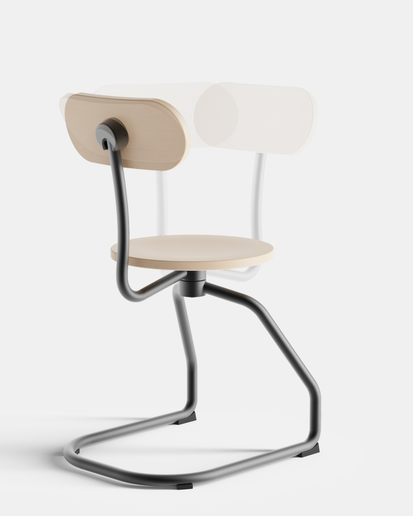 chair product industrial design ecal Stéfanie Kay design active sitting wood metal back pain comfortable